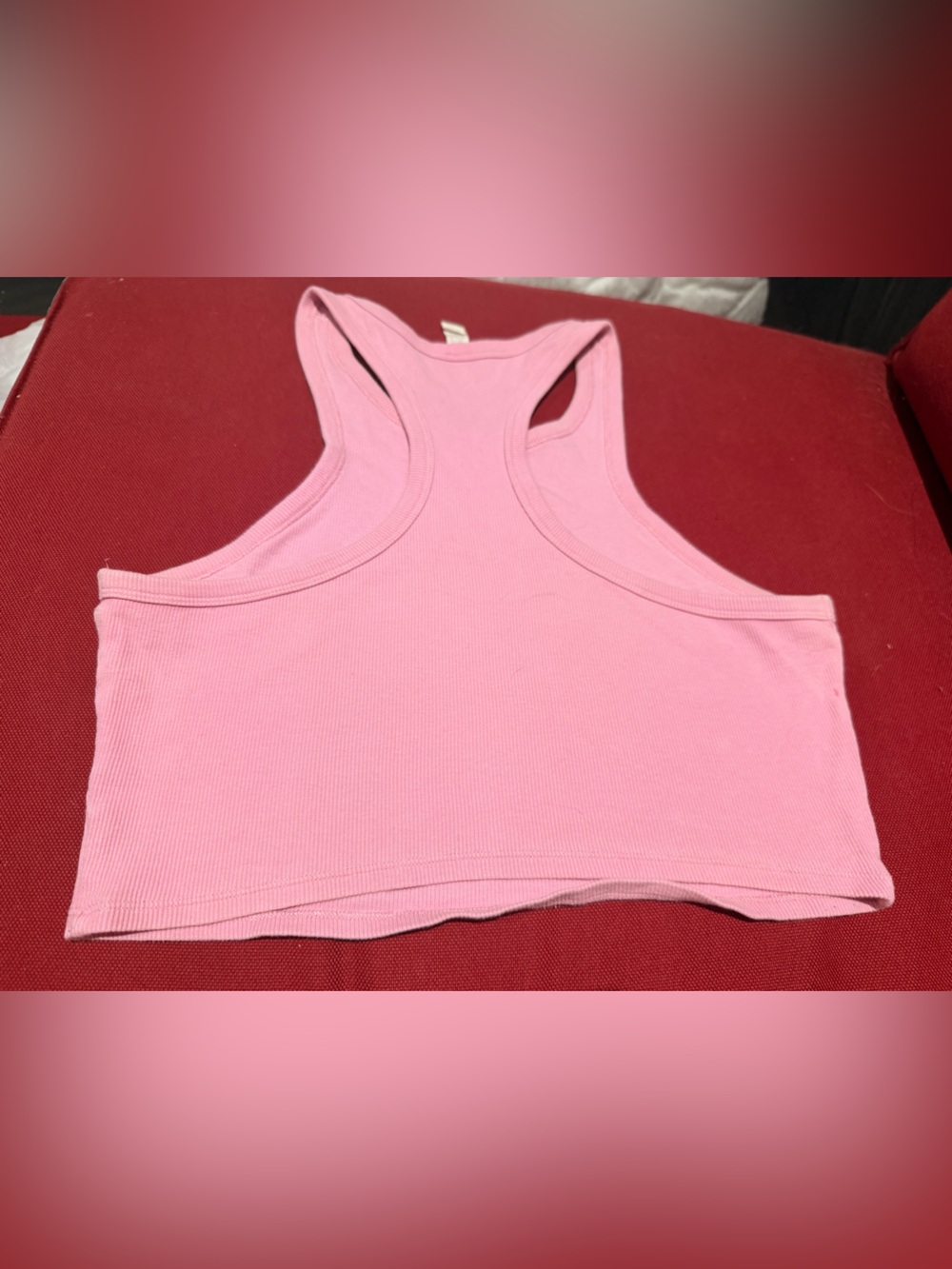 ALO Yoga Pink Ribbed Racerback Crop Tank - Picture 2 of 2